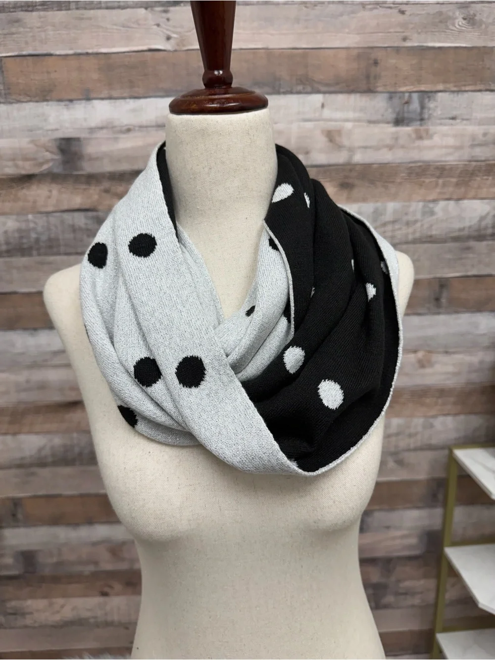 New York & Co. polka dot reversible scarf